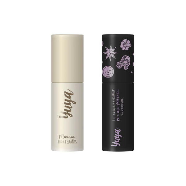 Set versión mini: Máscara de pestañas 10 aceites naturales negra + gel para cejas