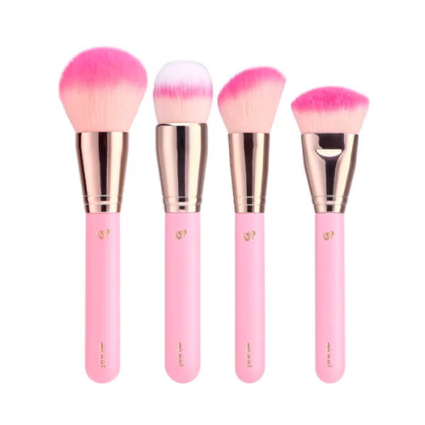 Set de Brochas con Cosmetiquera Puffer Pinky