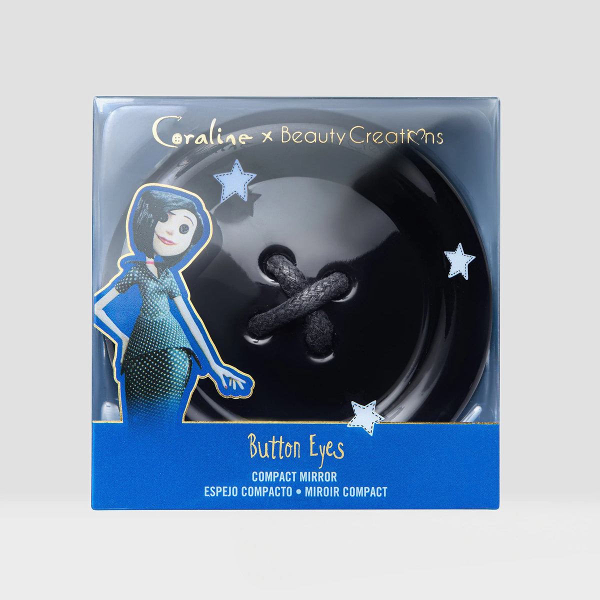 Espejo compacto Beauty Creations x Coraline "Boton Eyes"